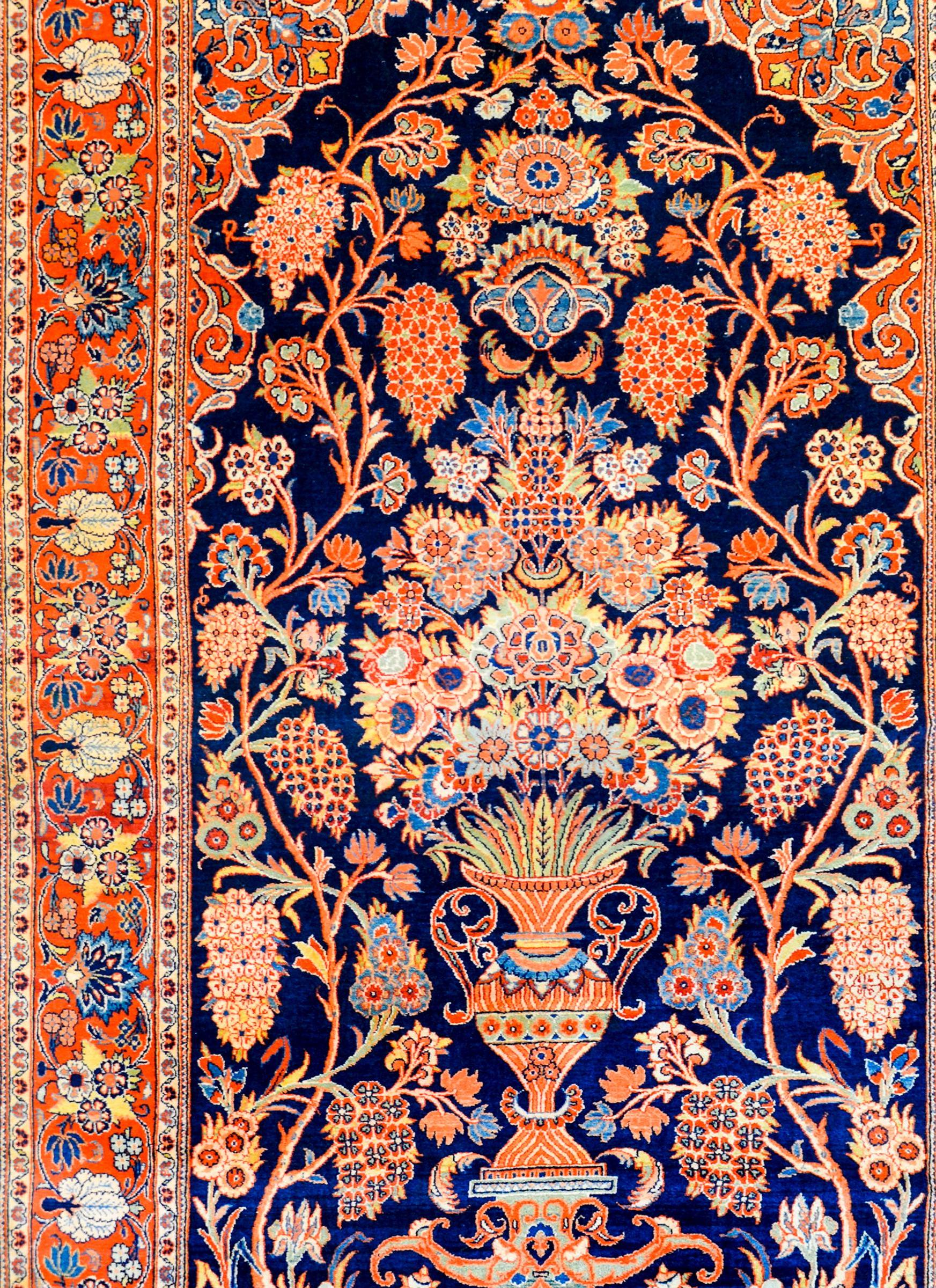 Gorgeous Early 20th Century Kashan Prayer Rug For Sale
