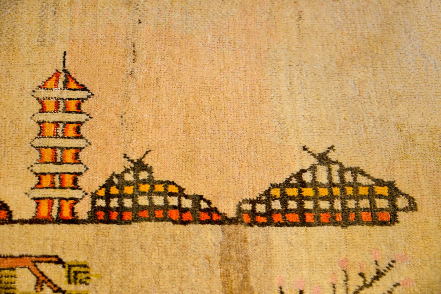 Early 20th Century Pictorial Samarkand Rug For Sale