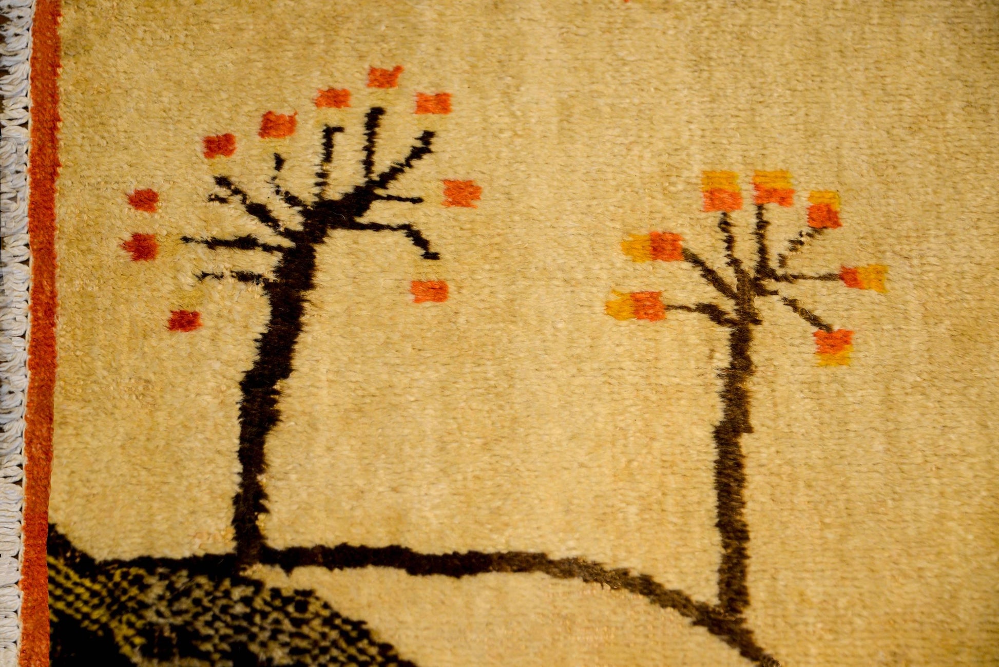Early 20th Century Pictorial Samarkand Rug For Sale