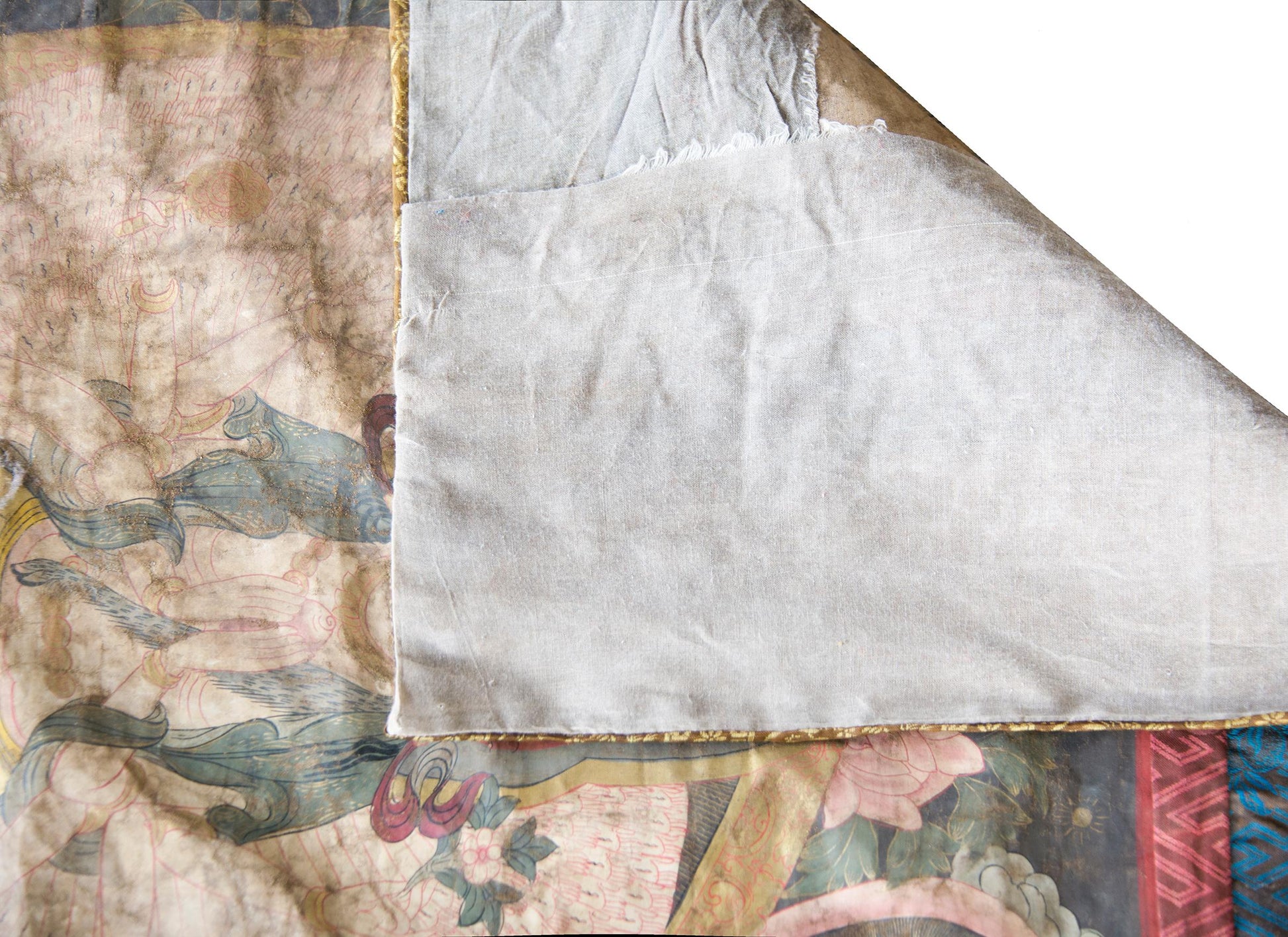 Late 19th Century Tibetan Thangka Depicting Sitatapattra For Sale