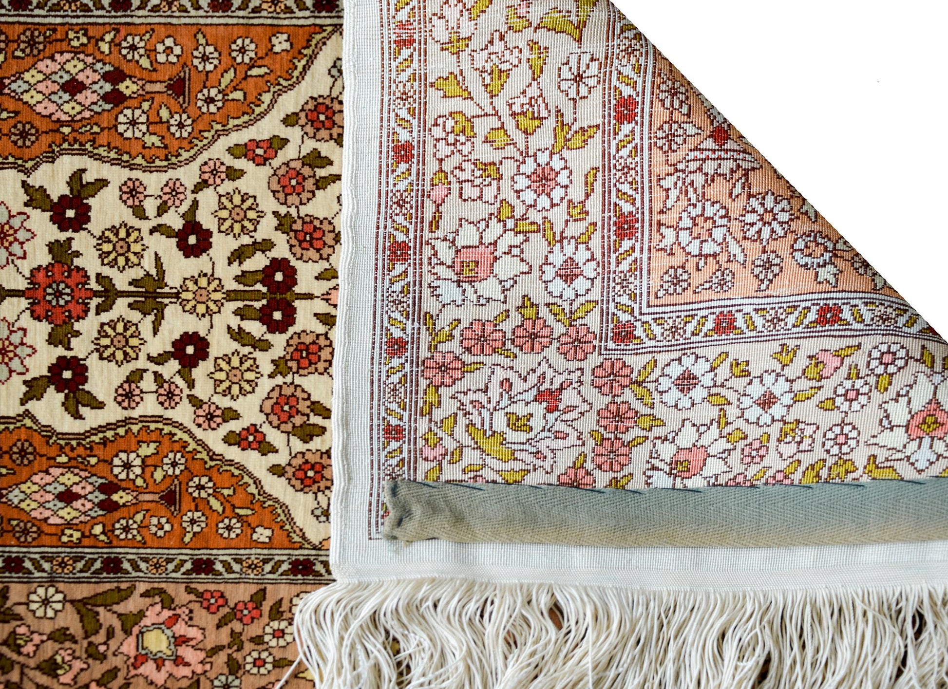 Vintage Silk Turkish Hereke Rug For Sale