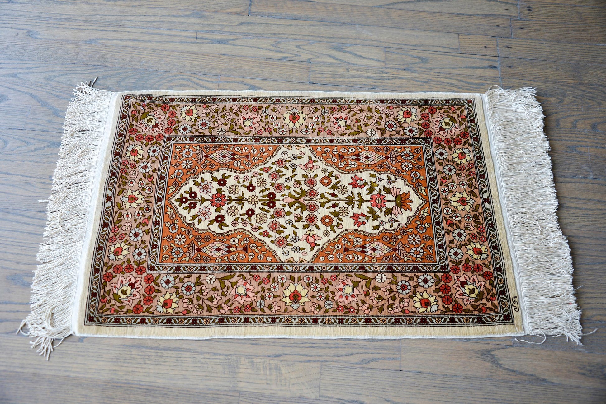 Vintage Silk Turkish Hereke Rug For Sale