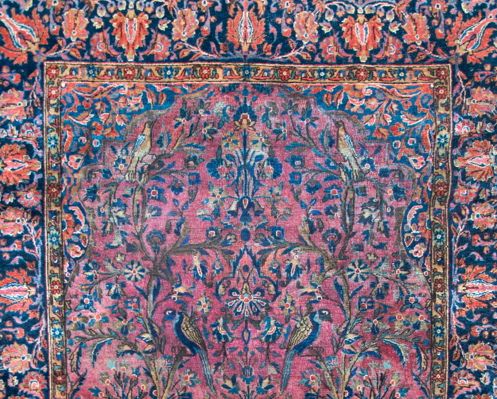 Late 19th Century Persian Double Tree-of-Life Kashan Rug For Sale