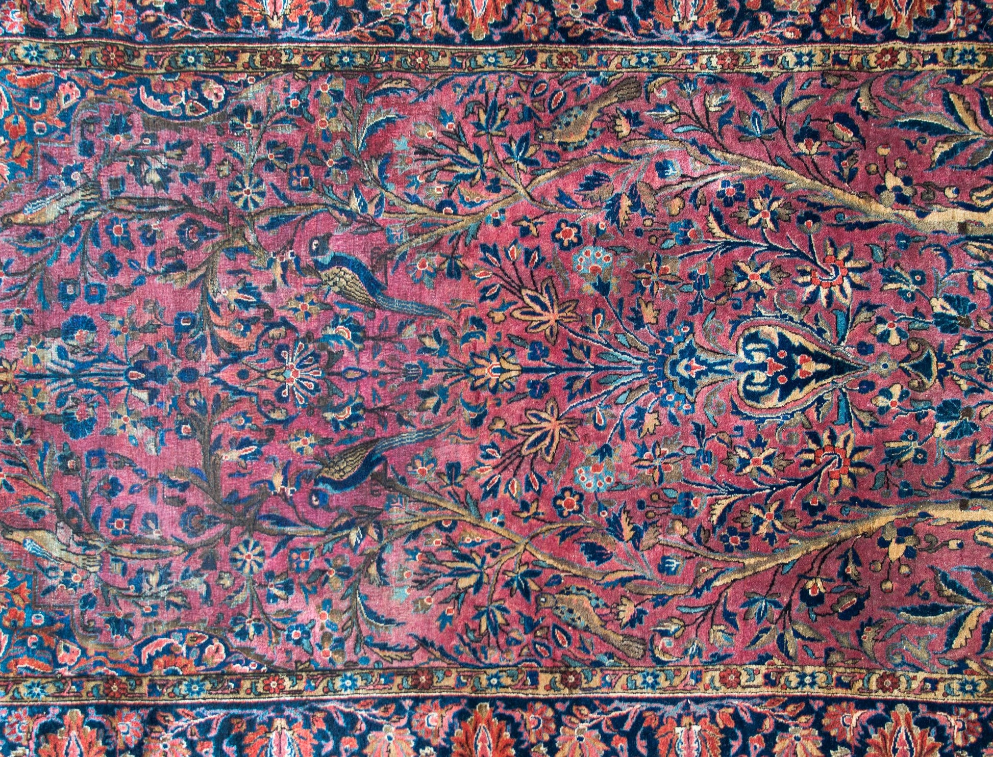 Late 19th Century Persian Double Tree-of-Life Kashan Rug For Sale