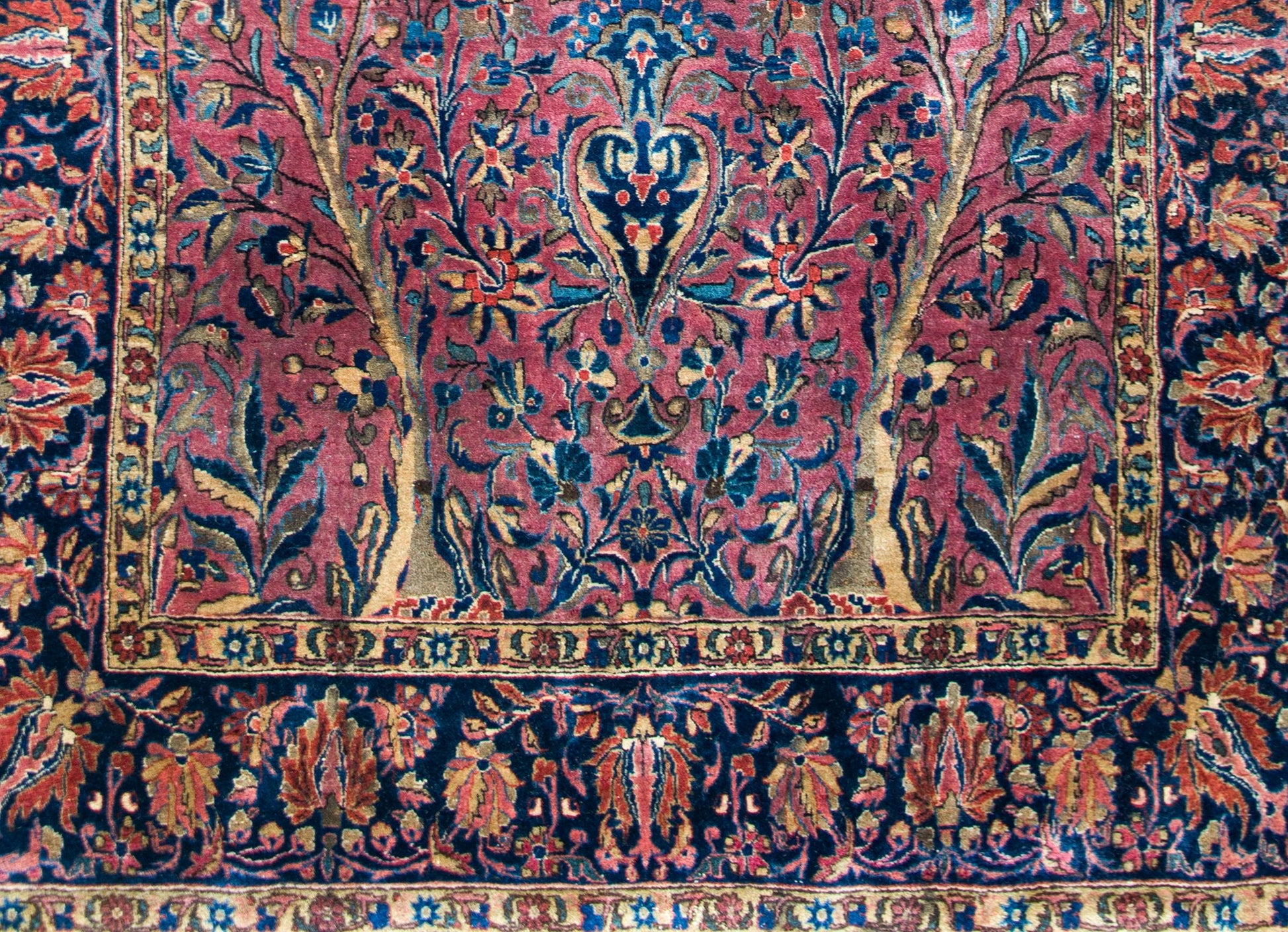 Late 19th Century Persian Double Tree-of-Life Kashan Rug For Sale