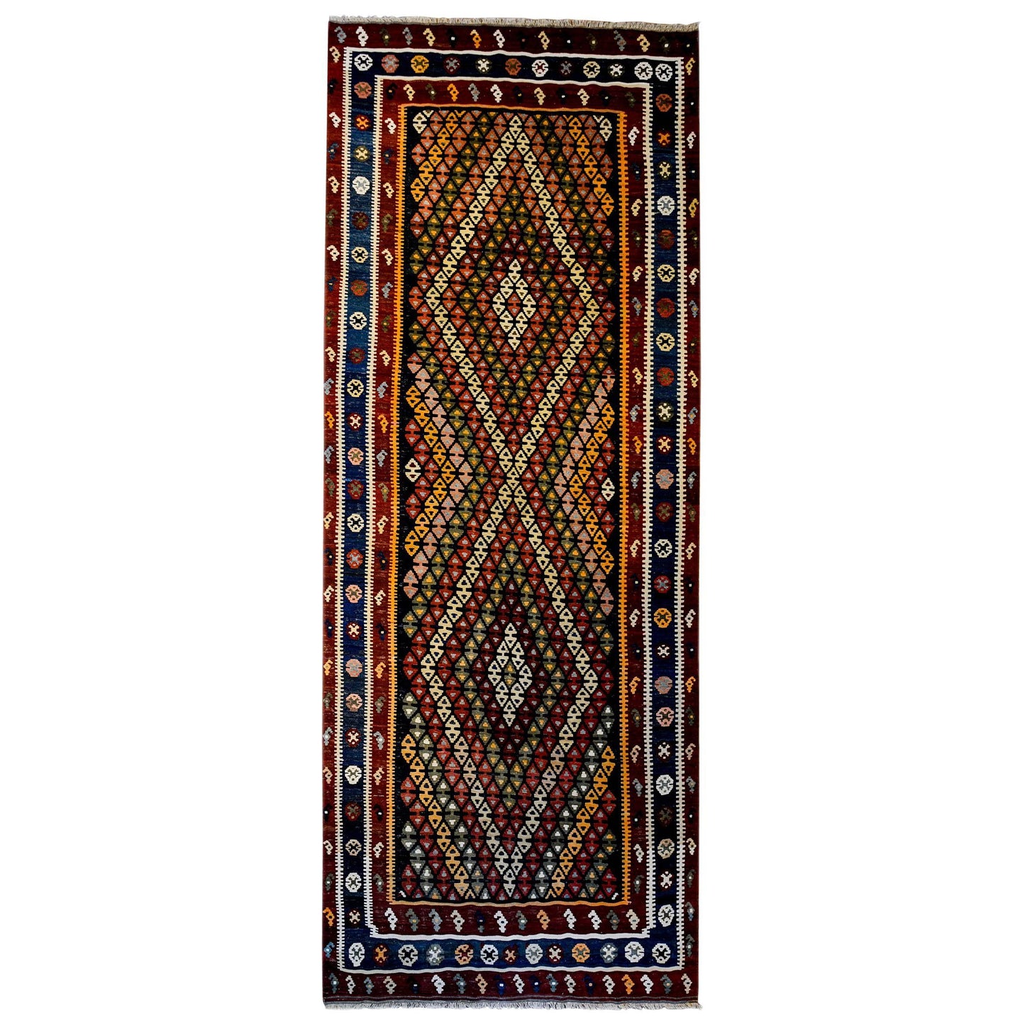 Fantastic Mid-20th Century Kirmanshah Kilim Runner For Sale