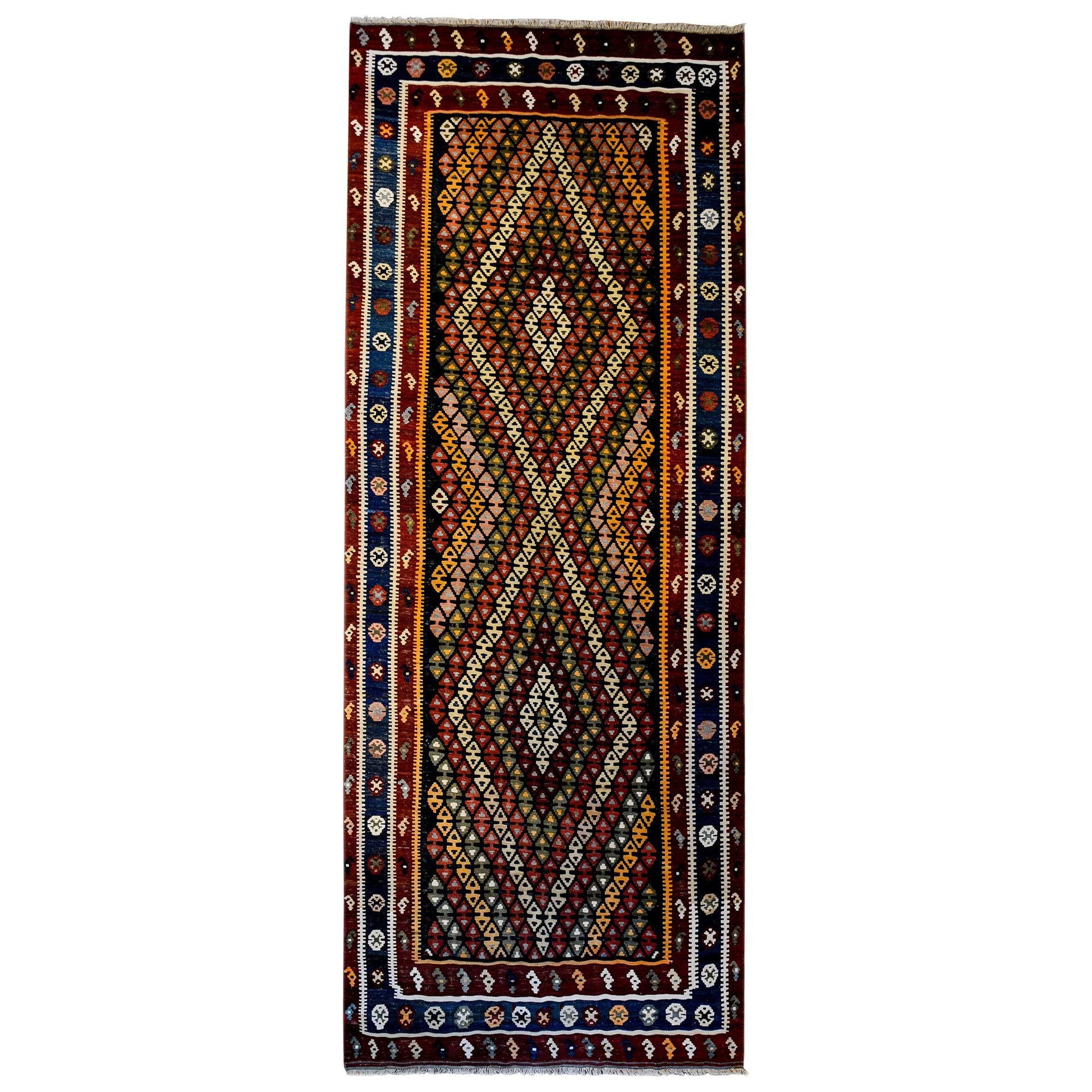 Fantastic Mid-20th Century Kirmanshah Kilim Runner For Sale