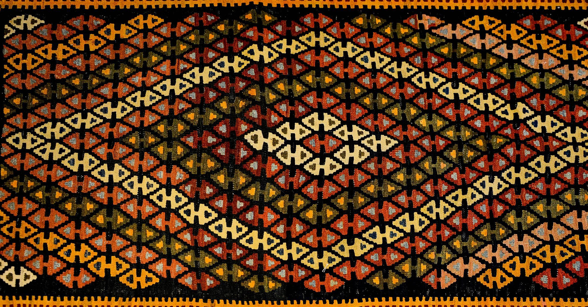 Fantastic Mid-20th Century Kirmanshah Kilim Runner For Sale