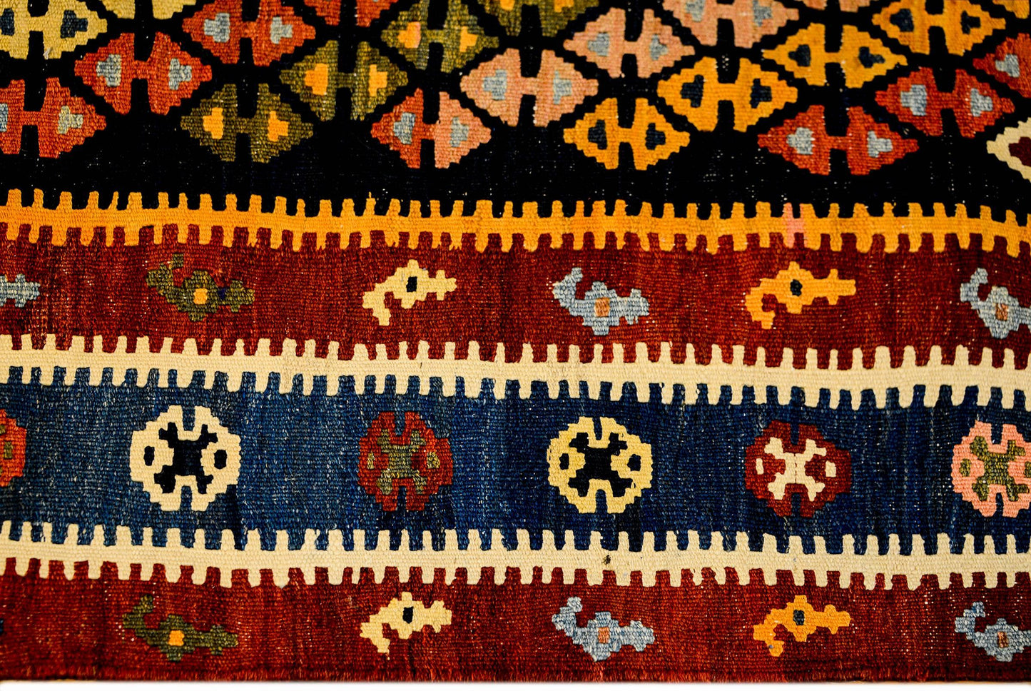 Fantastic Mid-20th Century Kirmanshah Kilim Runner For Sale
