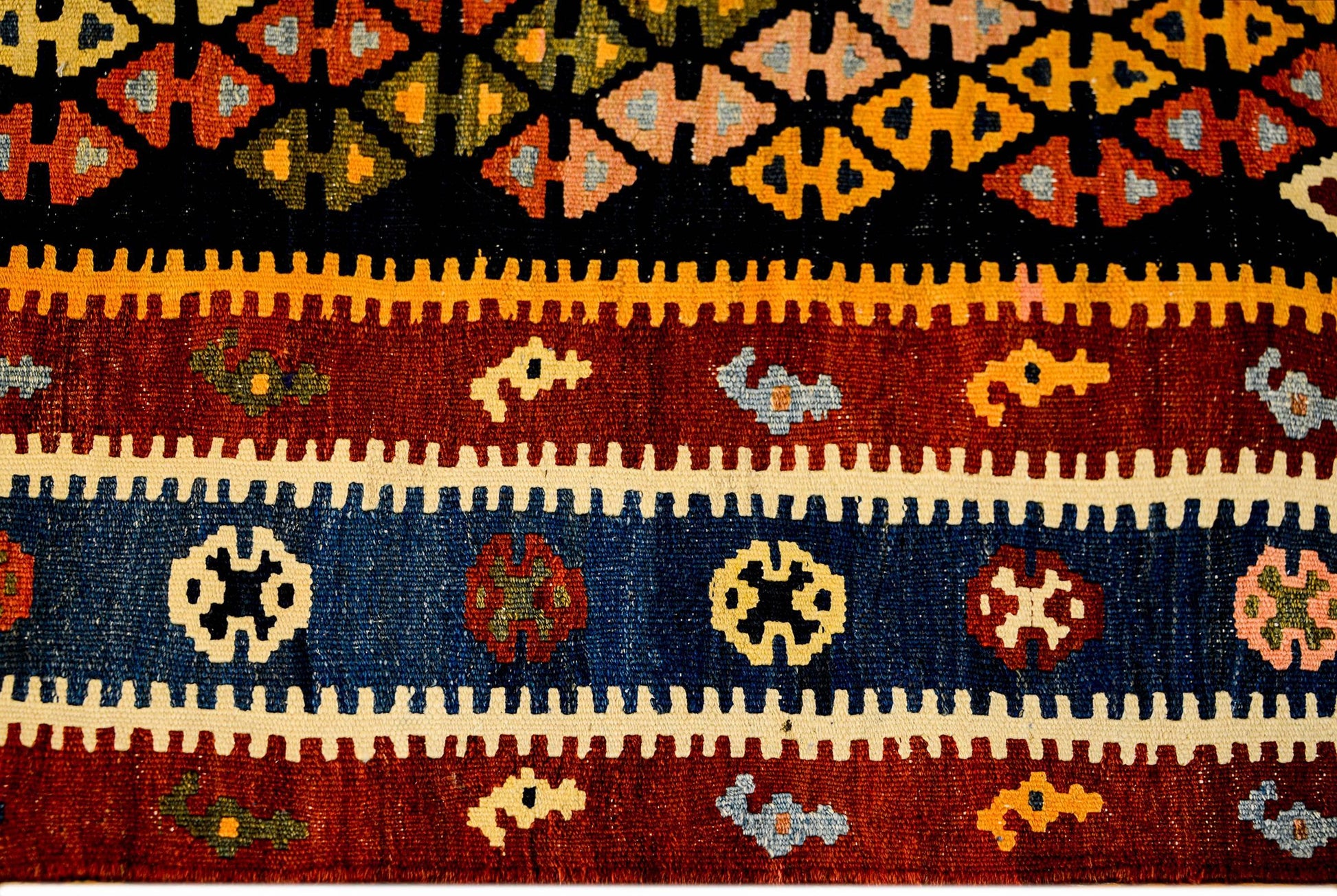 Fantastic Mid-20th Century Kirmanshah Kilim Runner For Sale