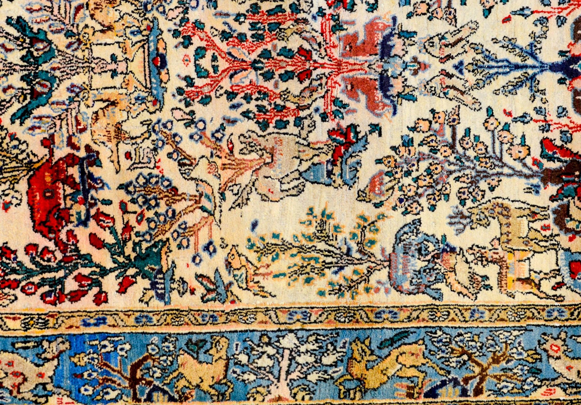 Whimsical 1960s Qum Rug For Sale