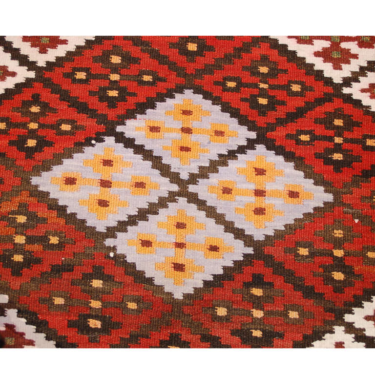 Early 20th Century Perisan Saveh Kilim Runner For Sale