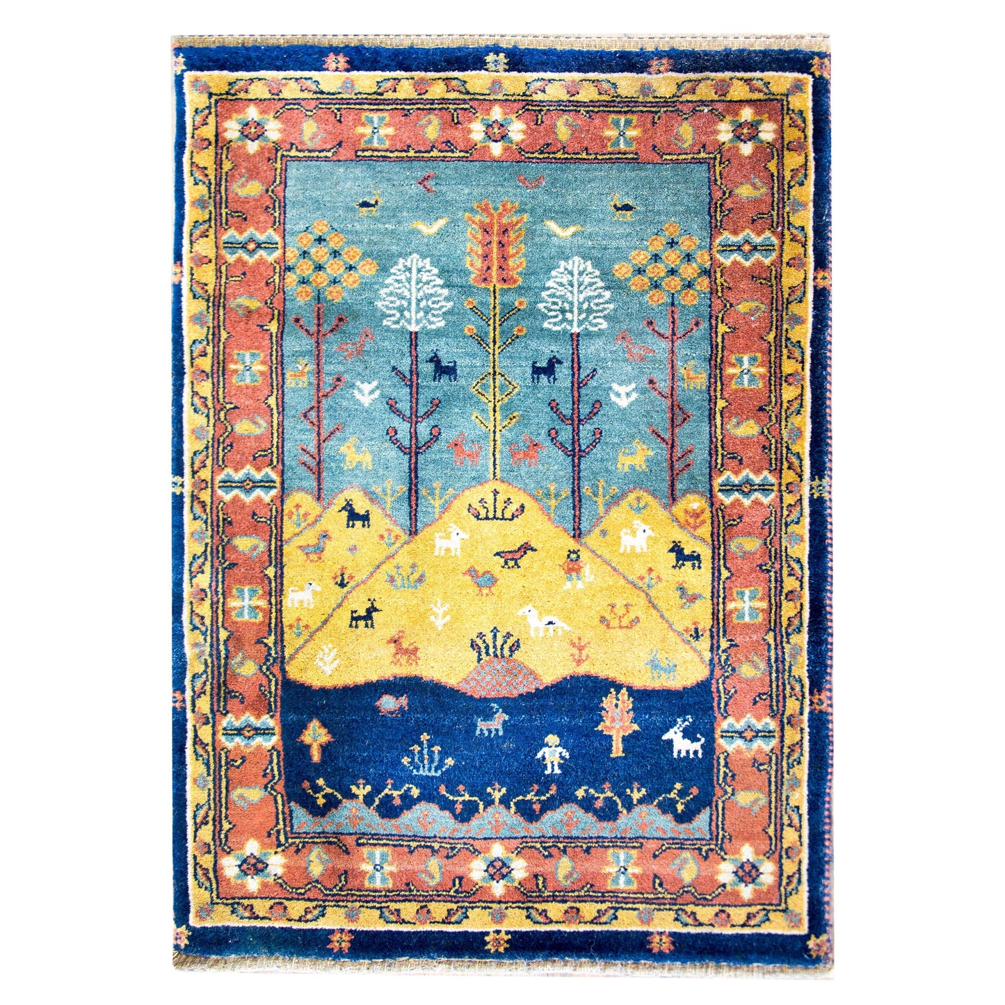 Mid-20th Century Persian Bidjar Pictorial Rug For Sale