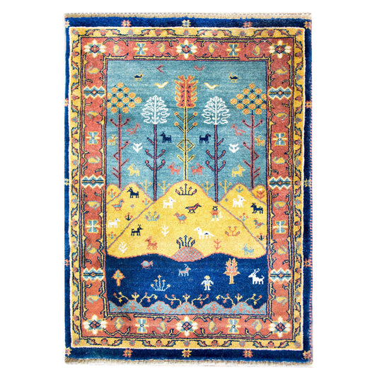 Mid-20th Century Persian Bidjar Pictorial Rug For Sale