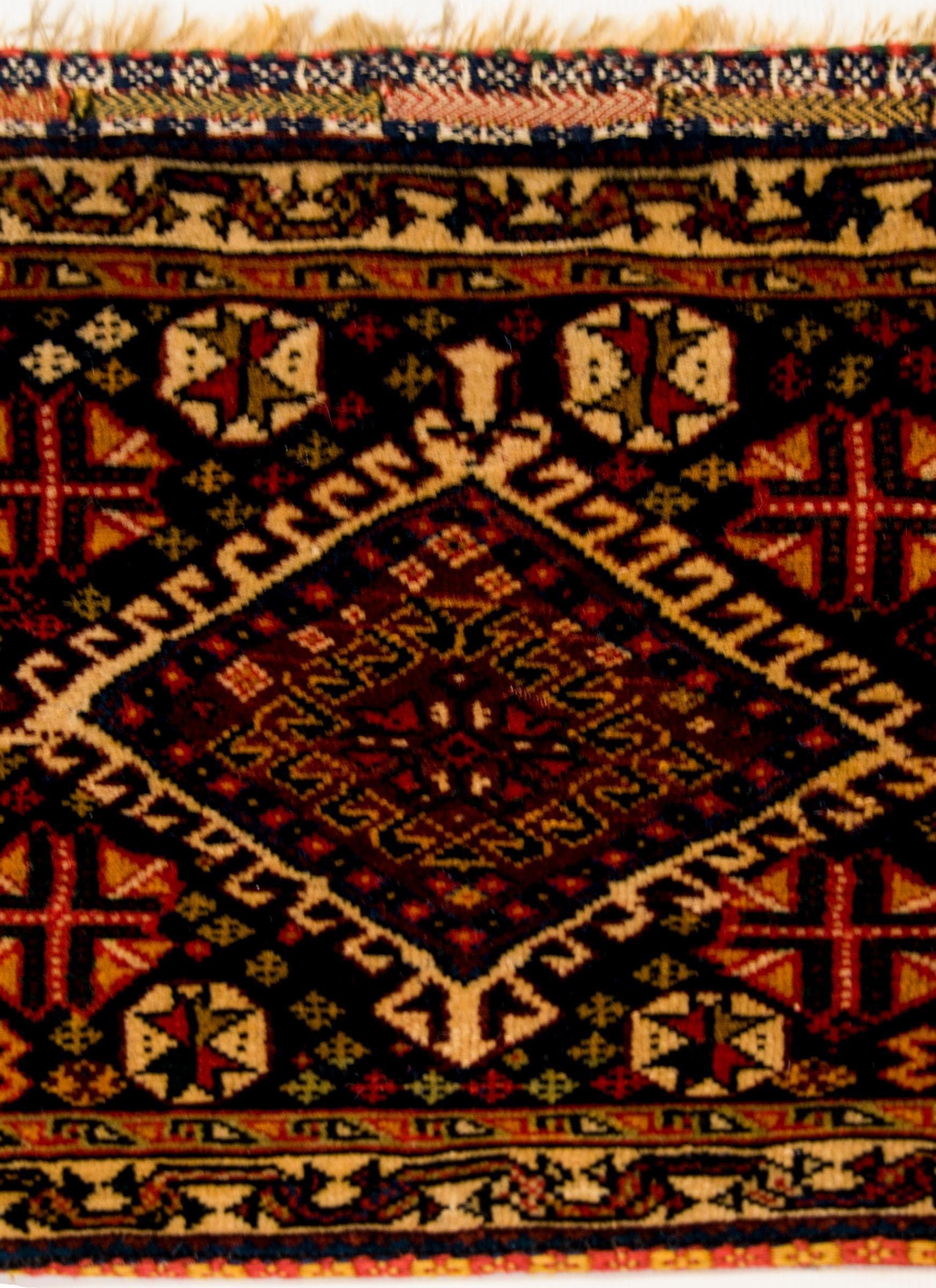 Early 20th Century Antique Ghasghaei Shepherd's Bag For Sale