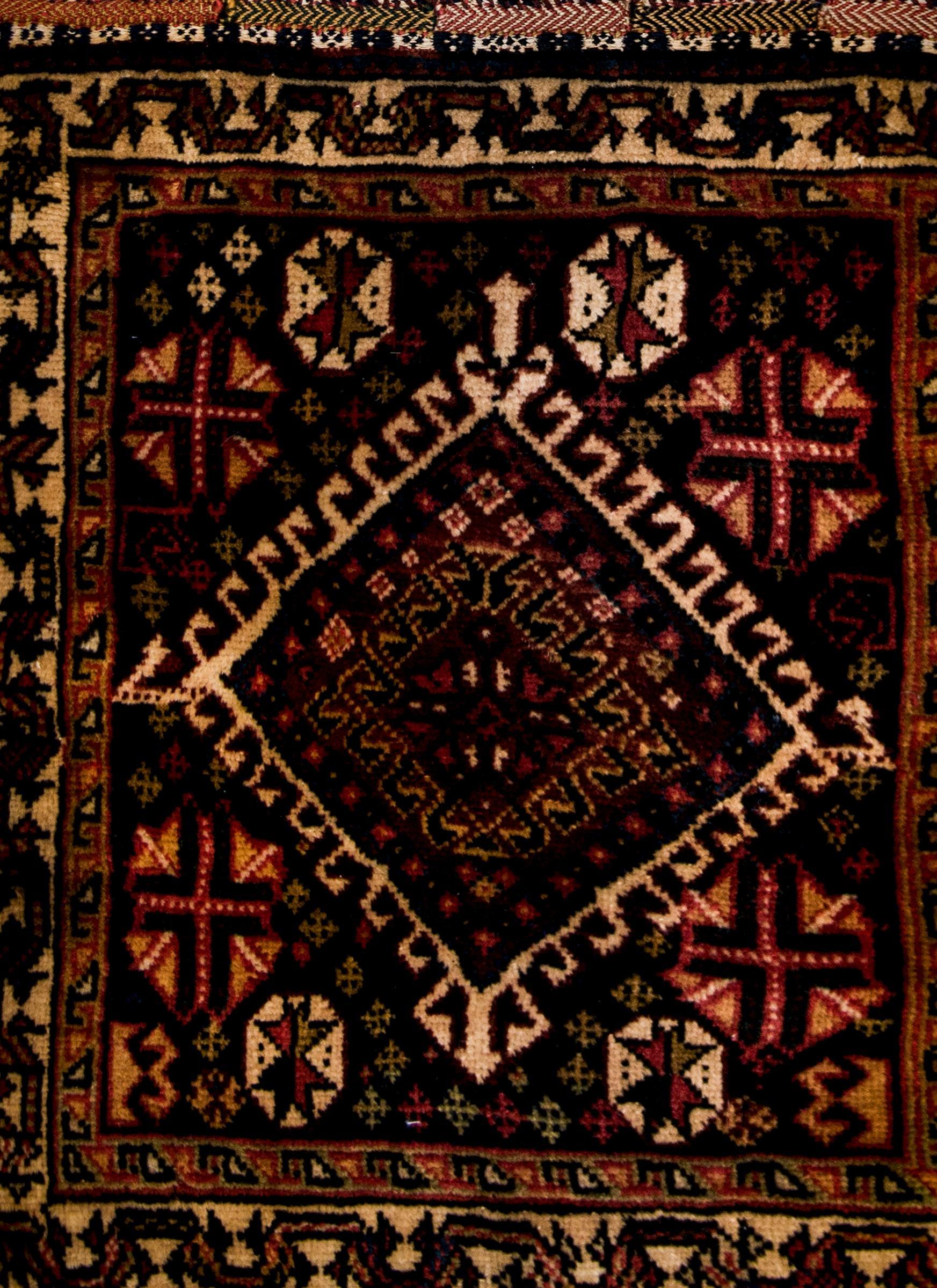 Early 20th Century Antique Ghasghaei Shepherd's Bag For Sale