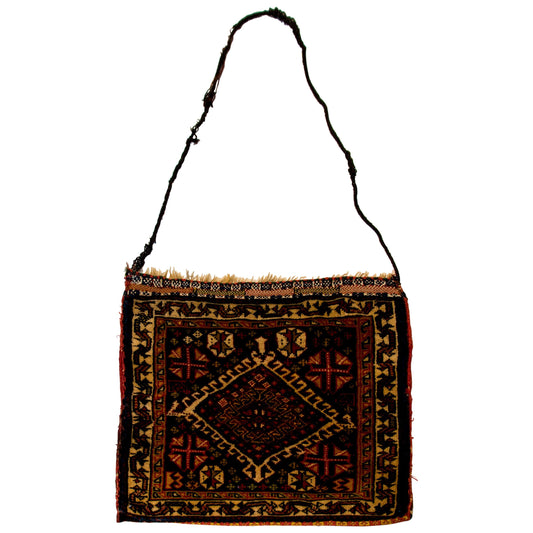 Early 20th Century Antique Ghasghaei Shepherd's Bag For Sale