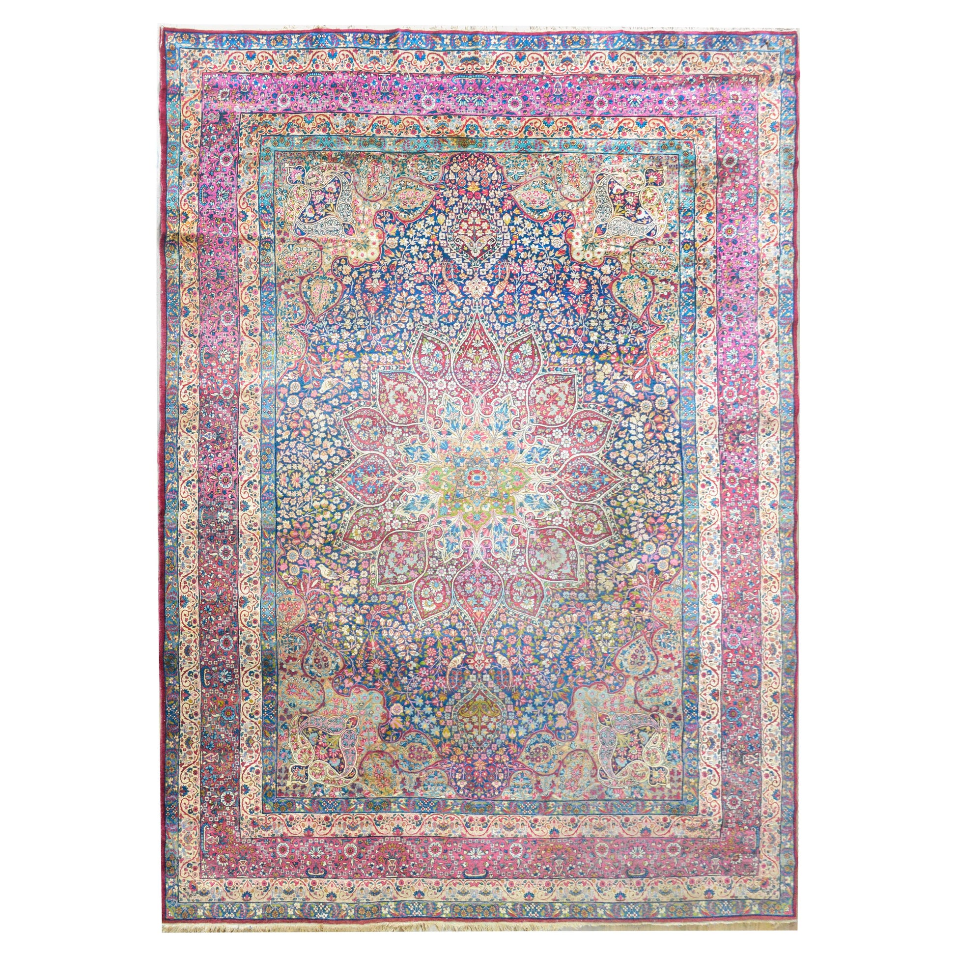 Outstanding Early 20th Century Lavar Kirman Rug For Sale