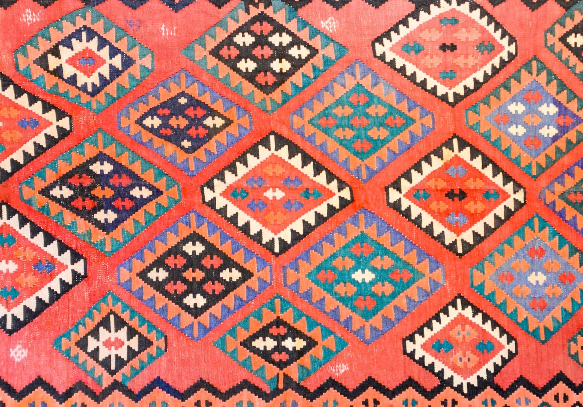 Early 20th Century Qazvin Kilim Runner For Sale
