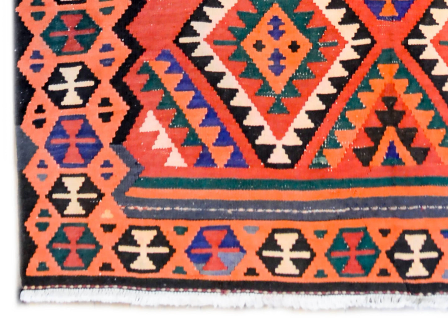 Early 20th Century Qazvin Kilim Runner For Sale