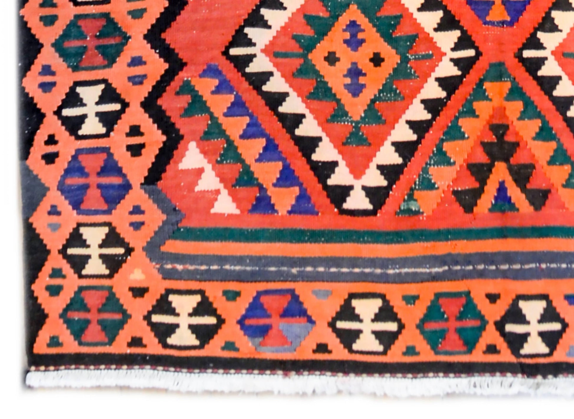Early 20th Century Qazvin Kilim Runner For Sale
