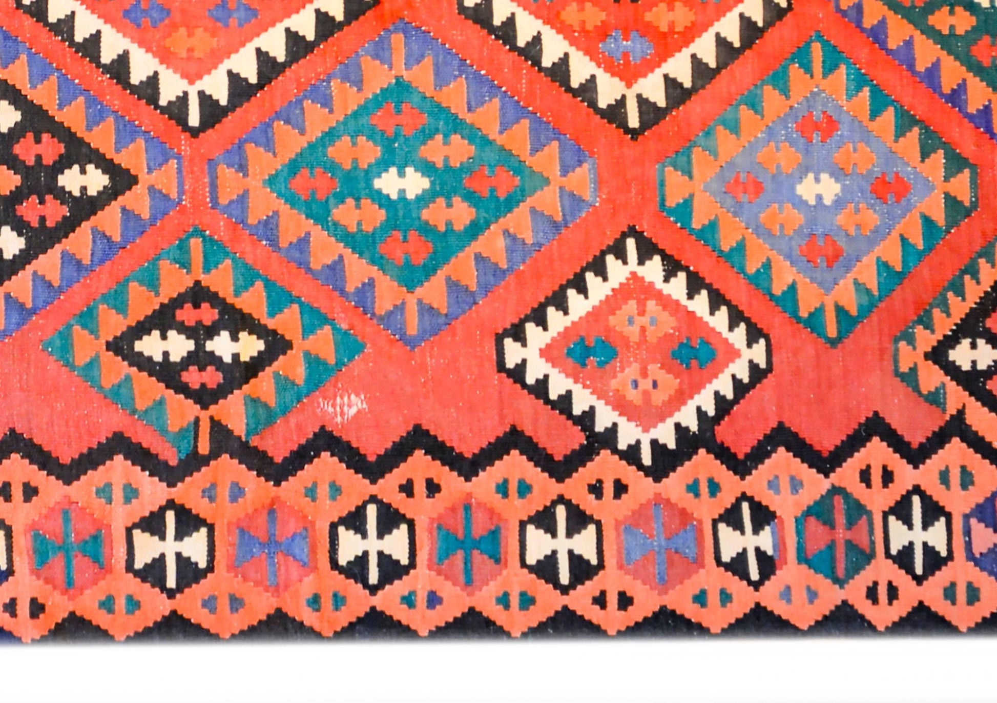 Early 20th Century Qazvin Kilim Runner For Sale