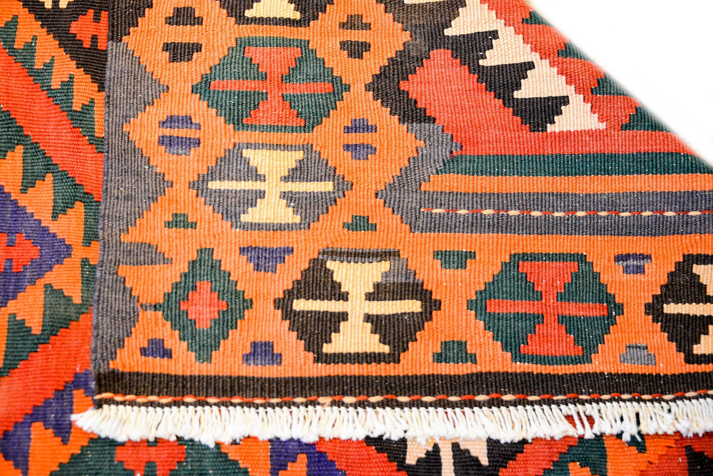 Early 20th Century Qazvin Kilim Runner For Sale