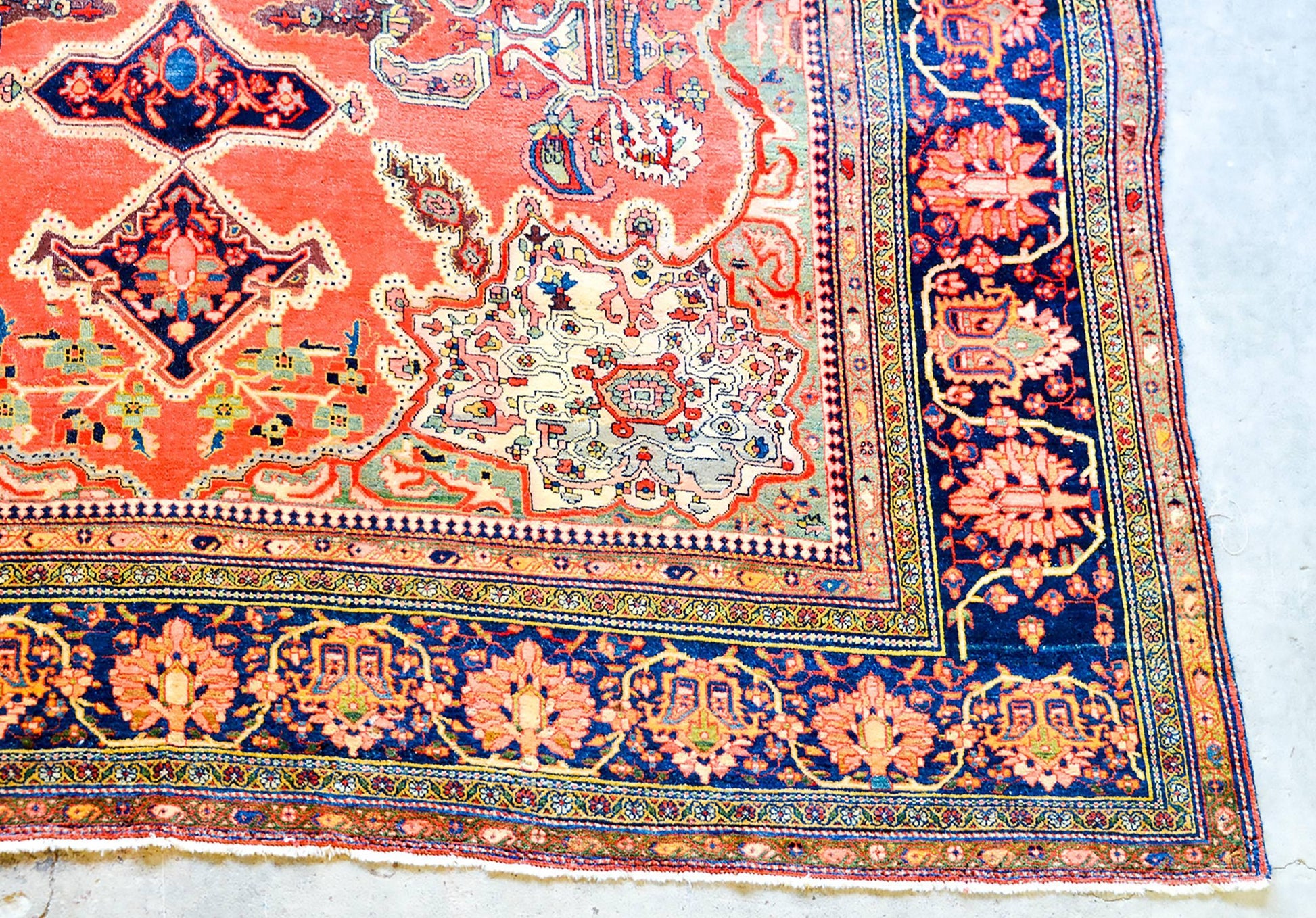 Incredible 19th Century Sarouk Farahan Rug For Sale