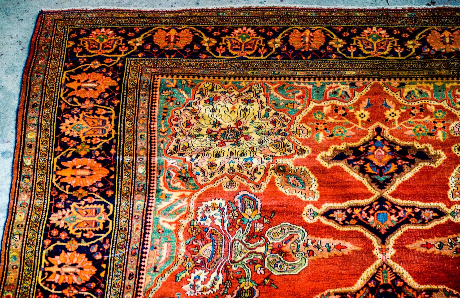 Incredible 19th Century Sarouk Farahan Rug For Sale