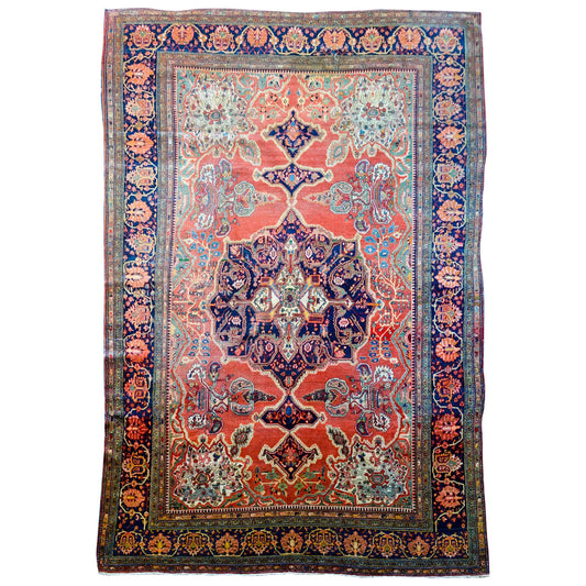 Incredible 19th Century Sarouk Farahan Rug For Sale