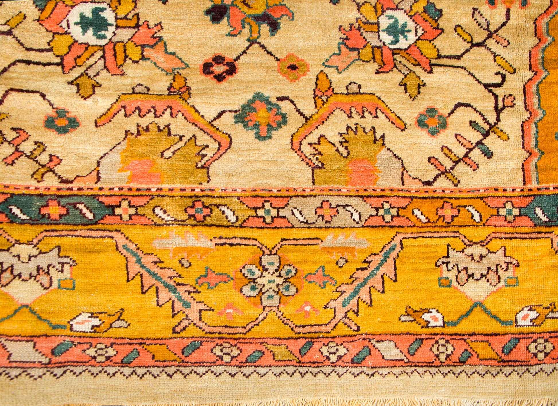 Early 20th Century Turkish Oushak Rug For Sale