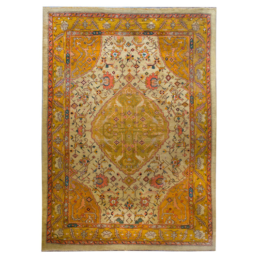 Early 20th Century Turkish Oushak Rug For Sale