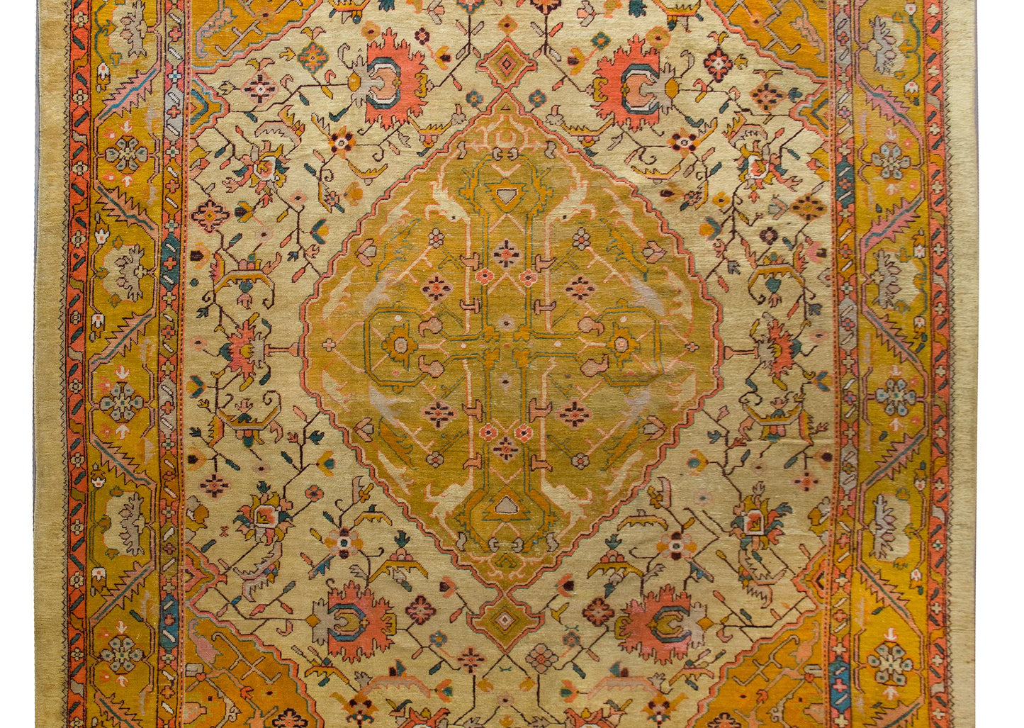 Early 20th Century Turkish Oushak Rug For Sale