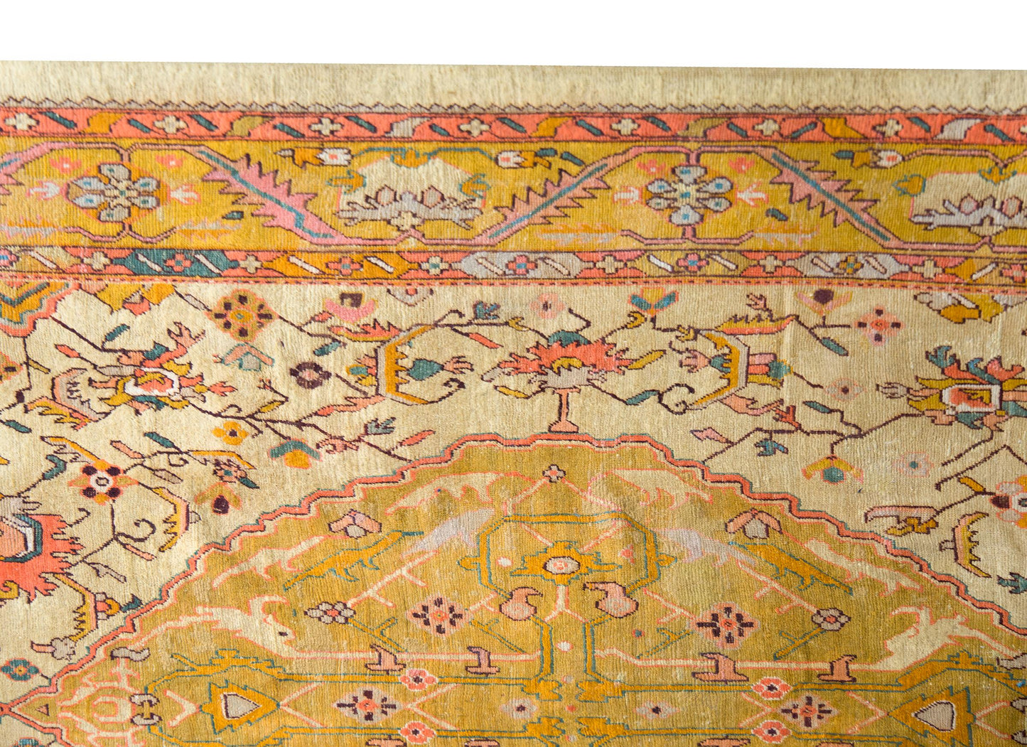Early 20th Century Turkish Oushak Rug For Sale