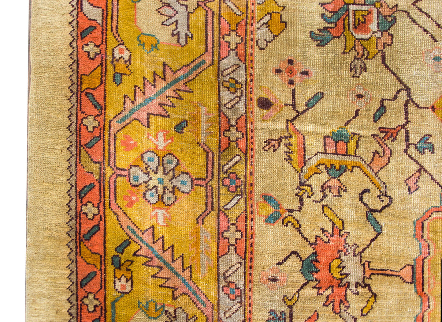 Early 20th Century Turkish Oushak Rug For Sale