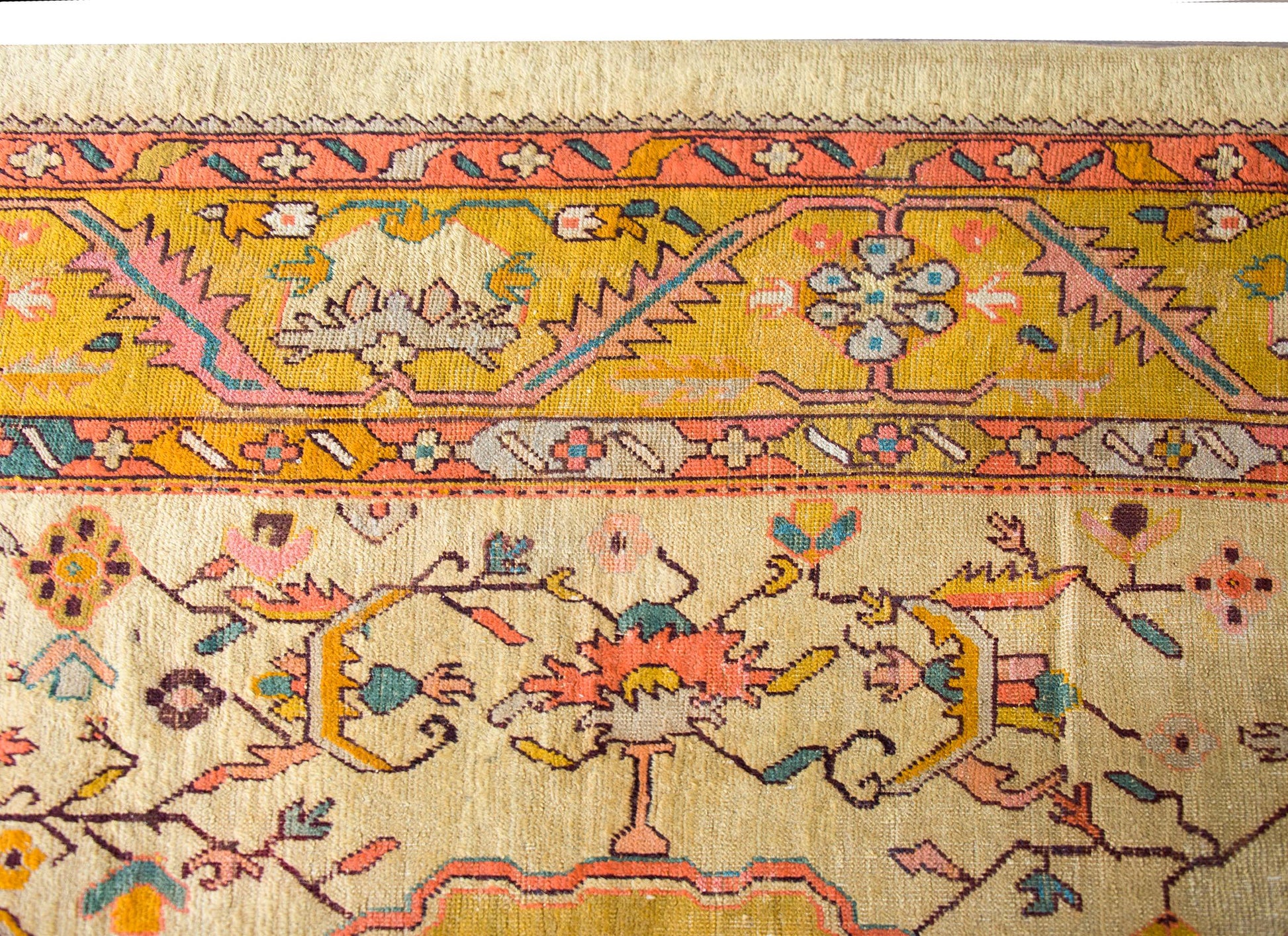 Early 20th Century Turkish Oushak Rug For Sale