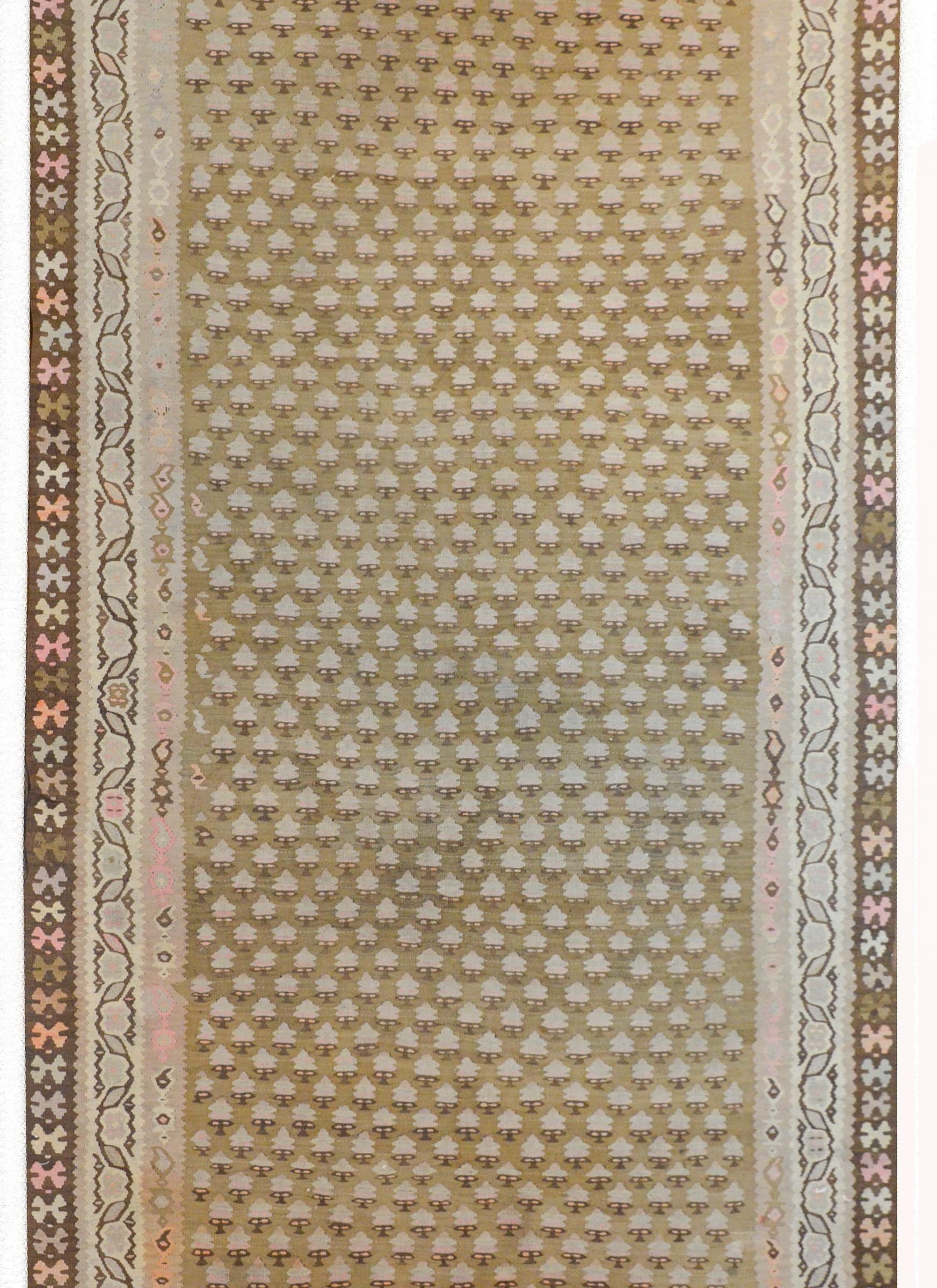 Extraordinary Vintage Kurdish Kilim Runner For Sale