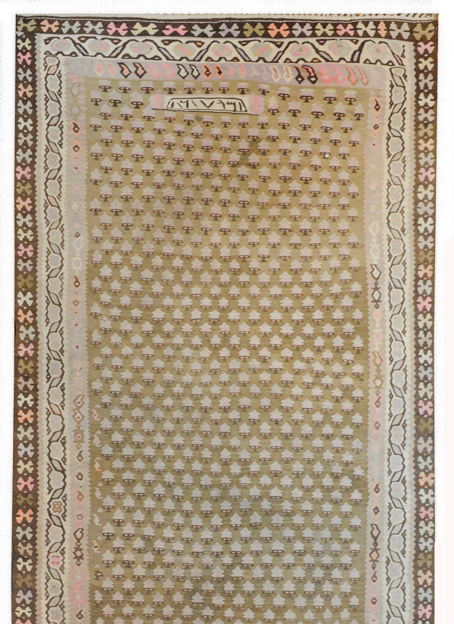 Extraordinary Vintage Kurdish Kilim Runner For Sale