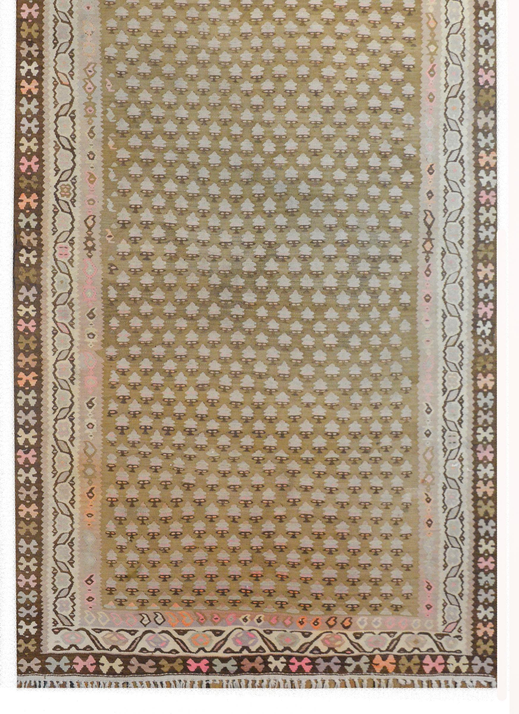 Extraordinary Vintage Kurdish Kilim Runner For Sale