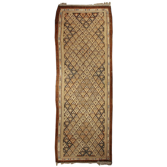 Early 20th Century Qazvin Kilim Runner For Sale