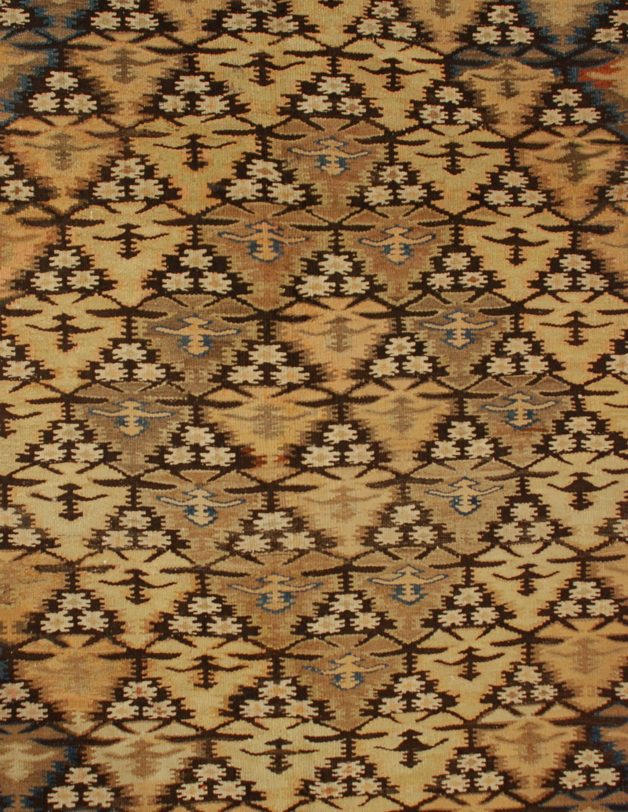 Early 20th Century Qazvin Kilim Runner For Sale