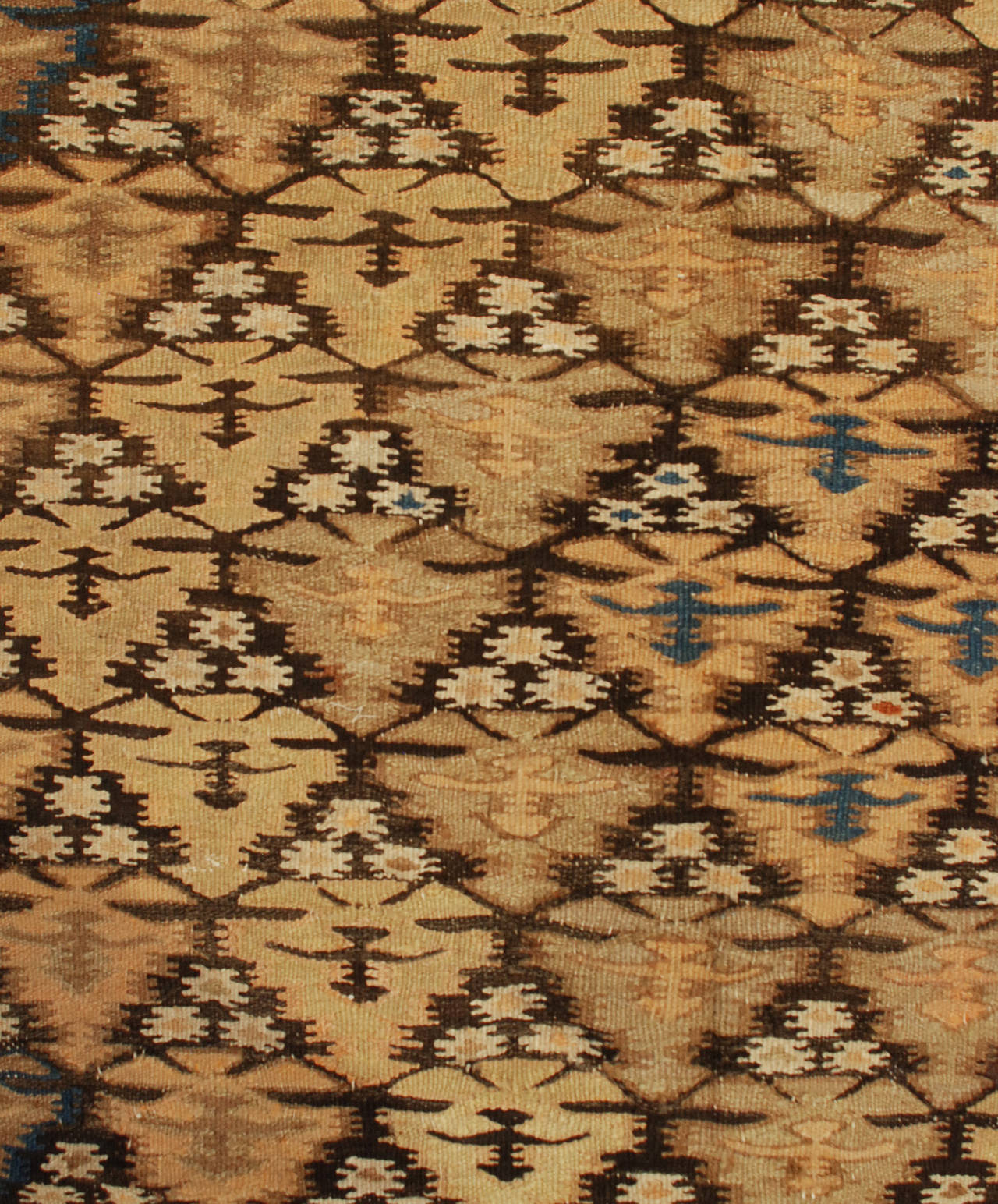 Early 20th Century Qazvin Kilim Runner For Sale