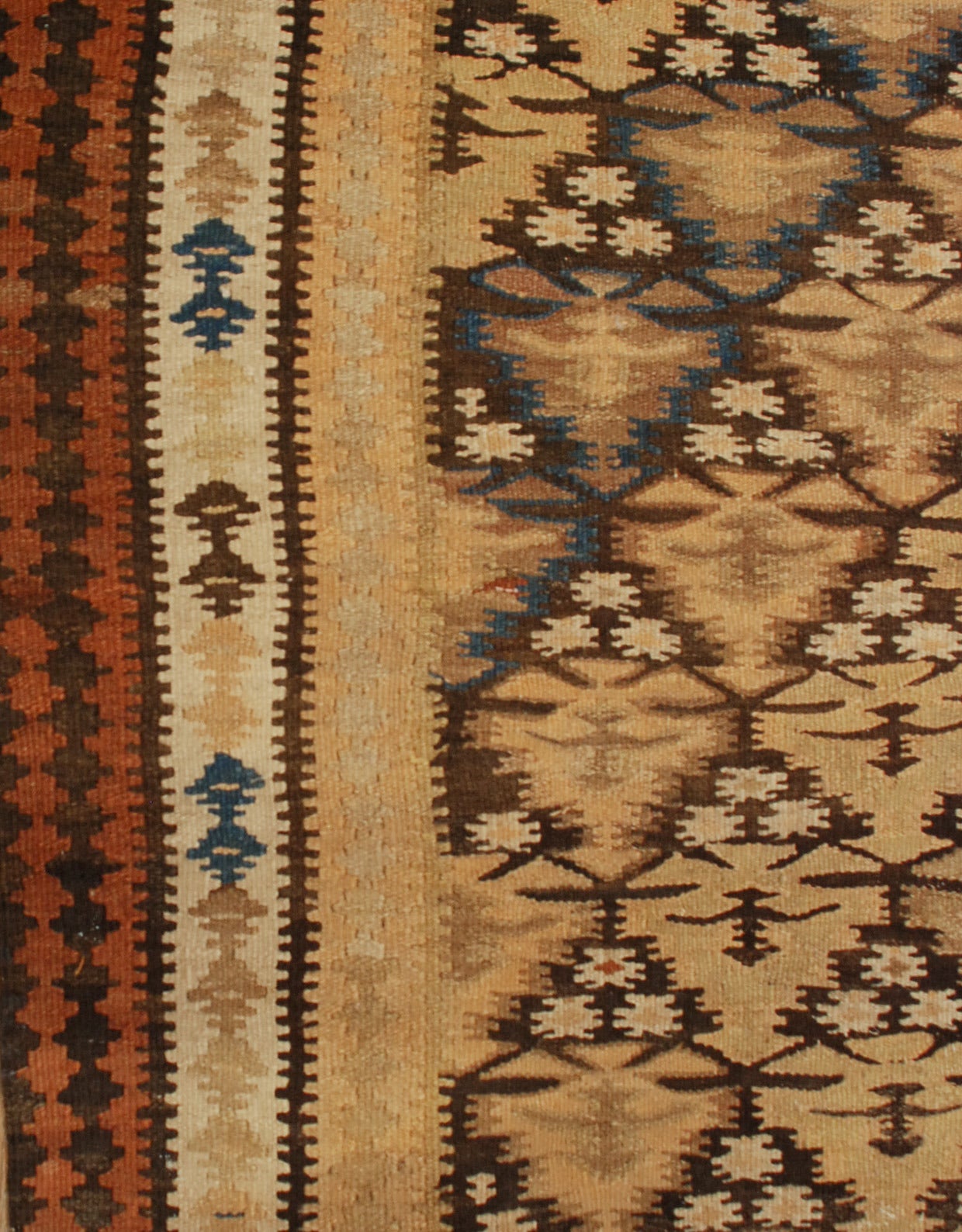 Early 20th Century Qazvin Kilim Runner For Sale
