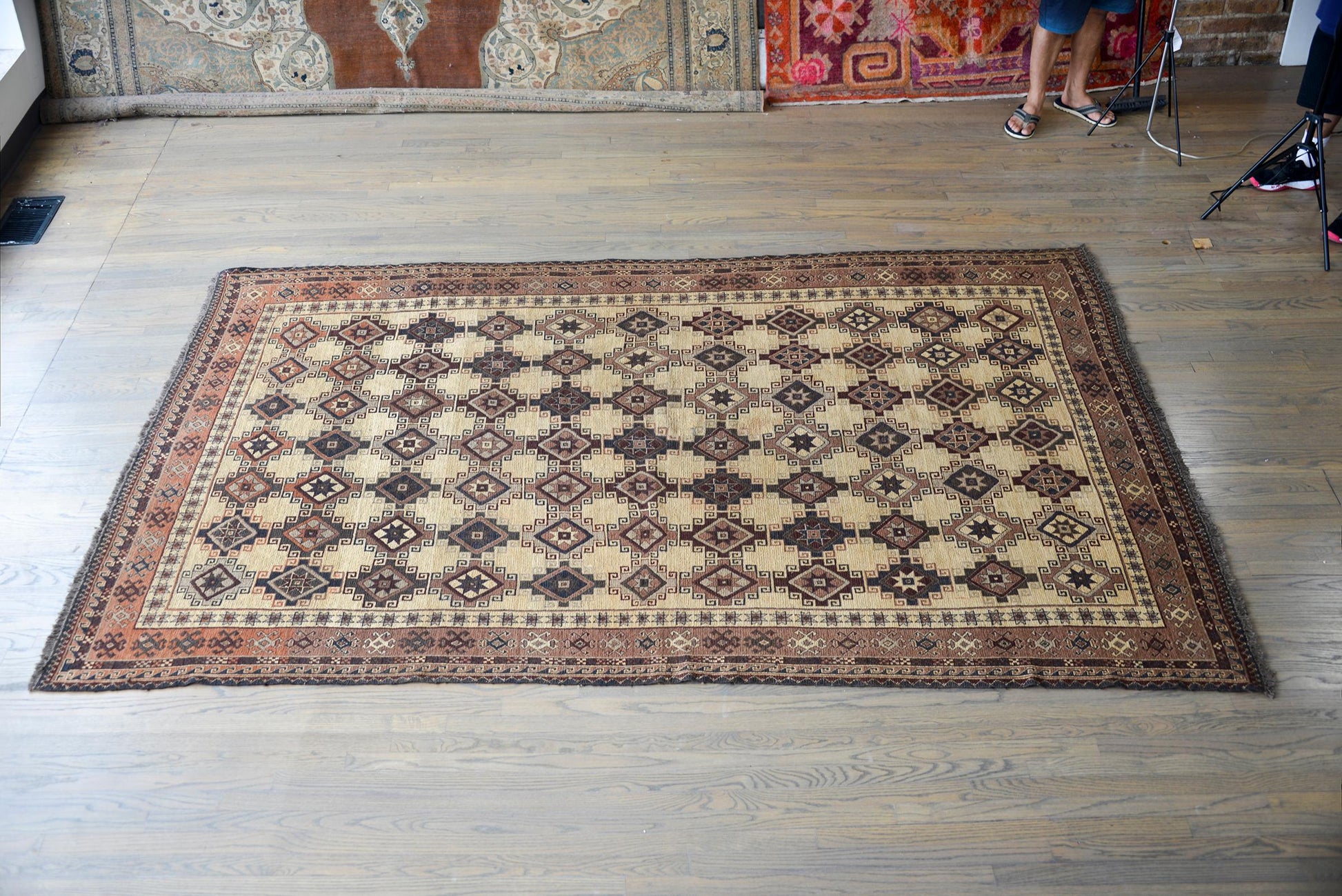 Vintage Afghani Sumack Rug For Sale