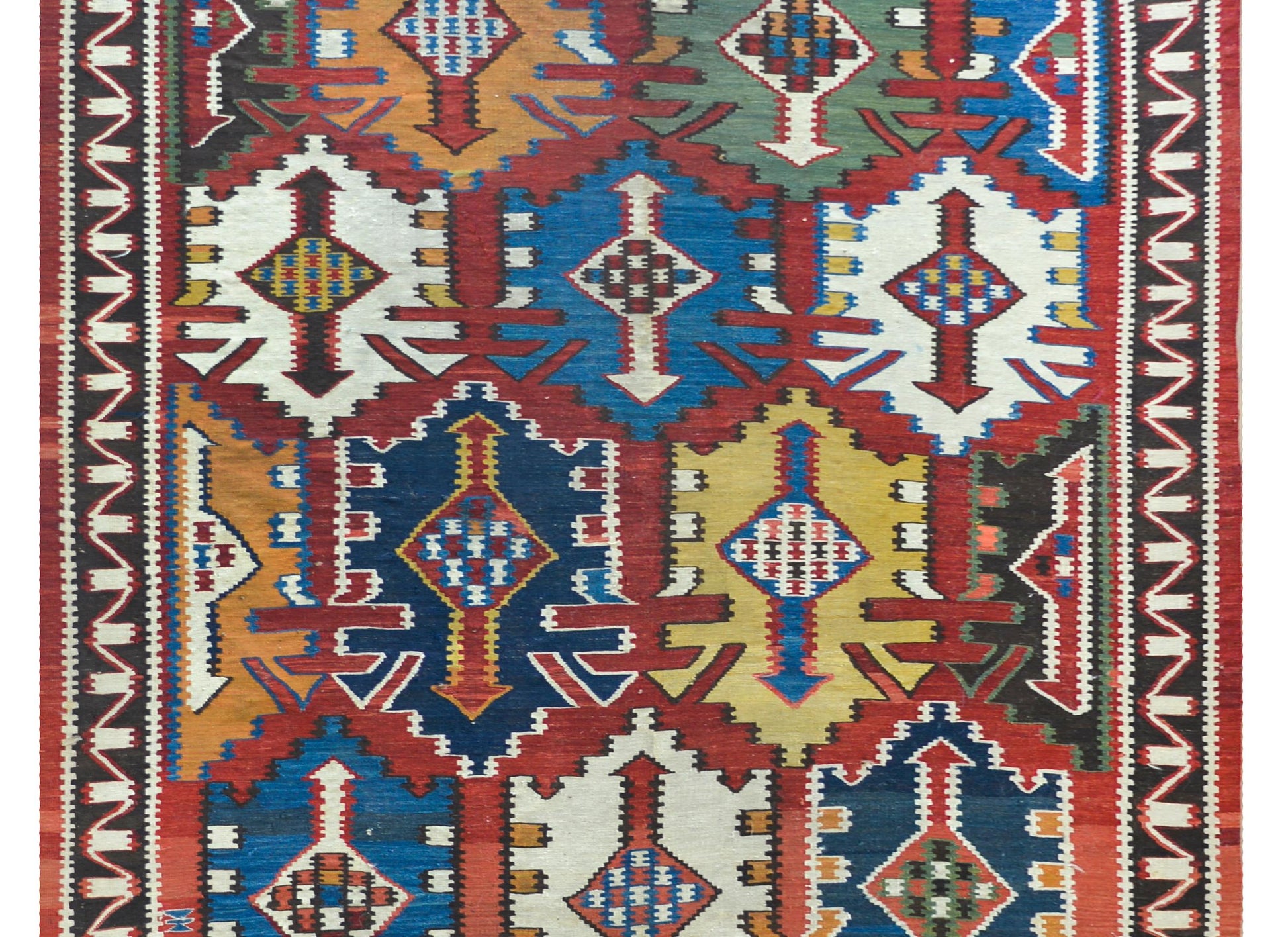 Early 20th Century Kuba Kilim Rug For Sale