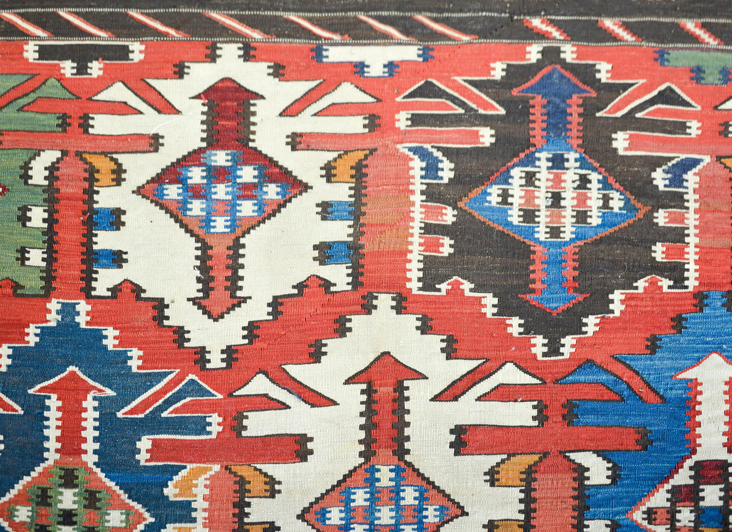Early 20th Century Kuba Kilim Rug For Sale