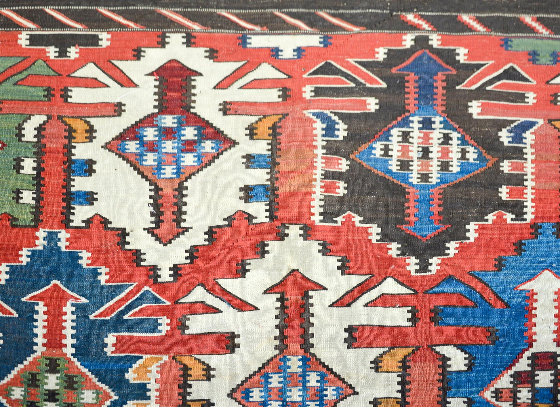 Early 20th Century Kuba Kilim Rug For Sale