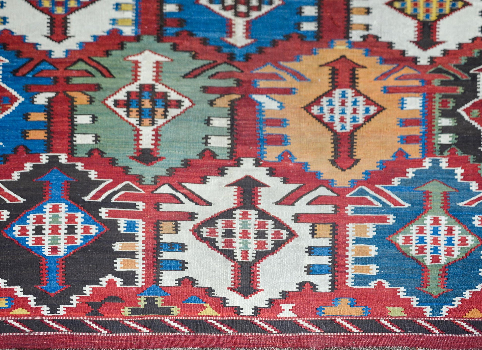 Early 20th Century Kuba Kilim Rug For Sale