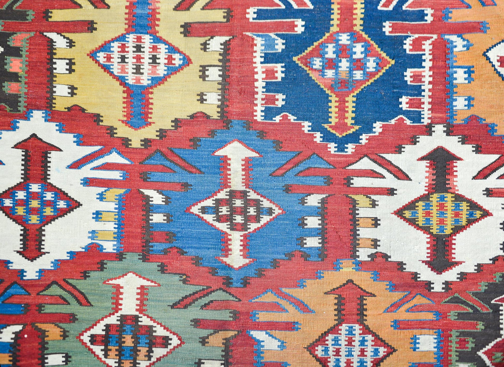 Early 20th Century Kuba Kilim Rug For Sale
