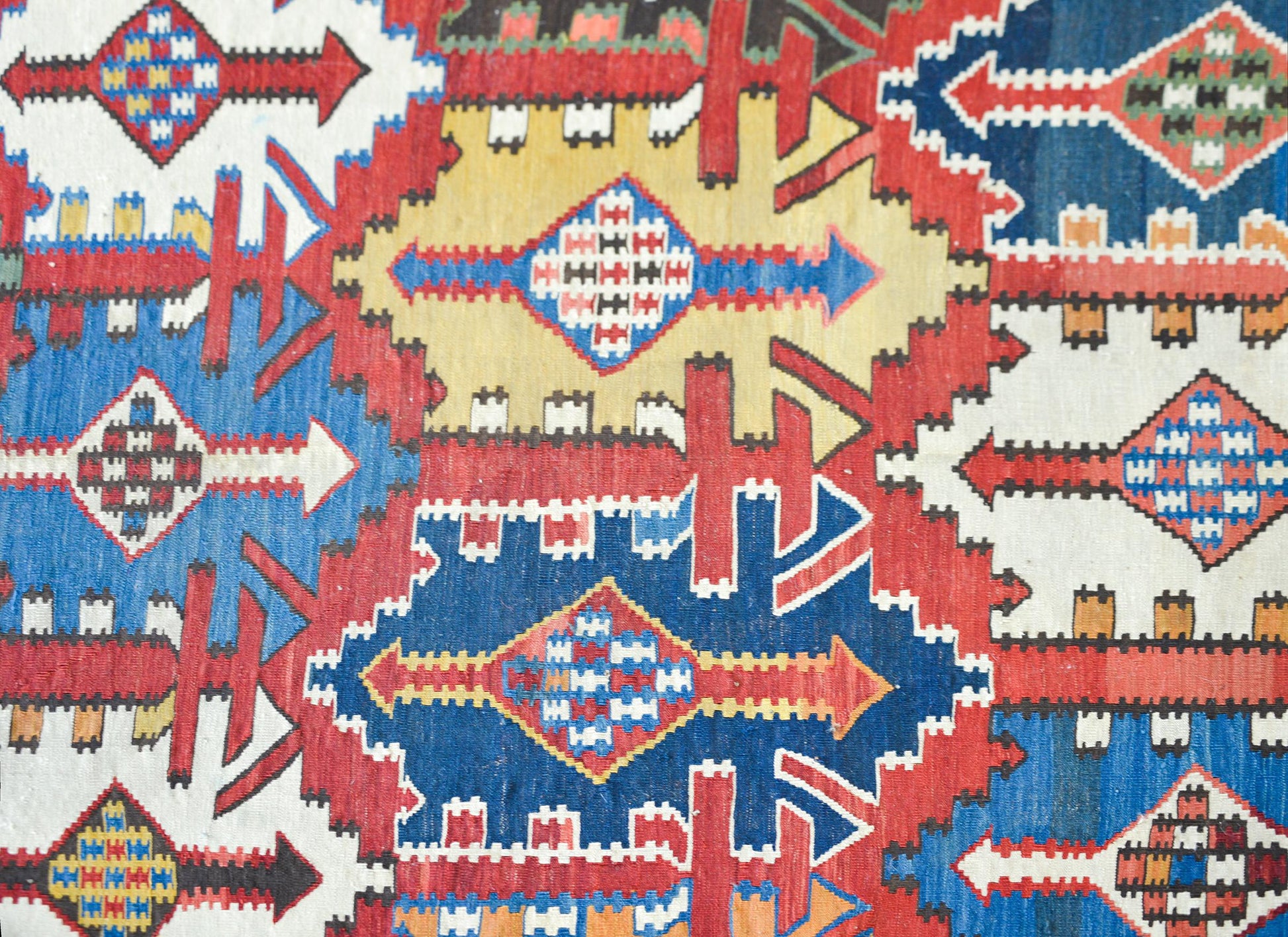 Early 20th Century Kuba Kilim Rug For Sale